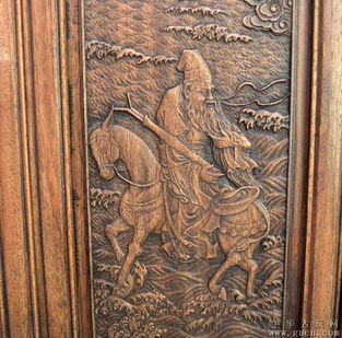 花梨木精品浮雕八仙過海屏風