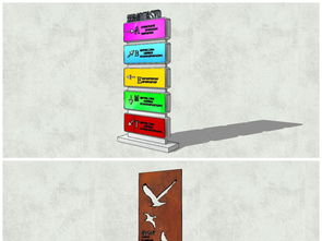 精品商業廣告牌、標識牌與商業Logo指示牌 SU模型設計與浮雕標識牌下載指南